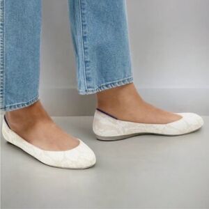Rothy's Lily The Square Toe Retired Rare White Cream Ballet Flats US 9,5